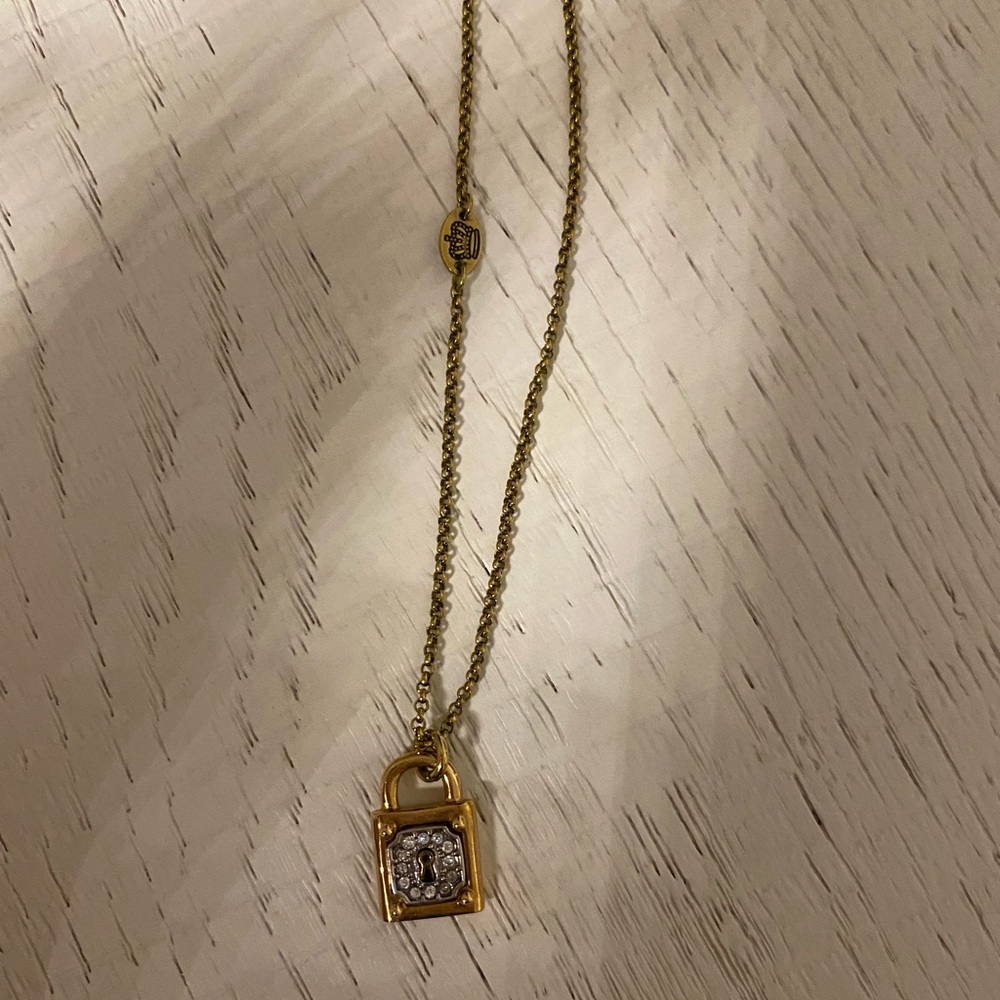 Juicy Couture Lock and Key Gold Necklace